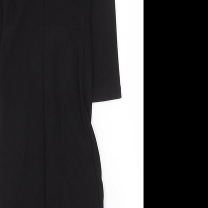 Zara Womens Black Polyester Sheath Size XS Boat Neck Pullover