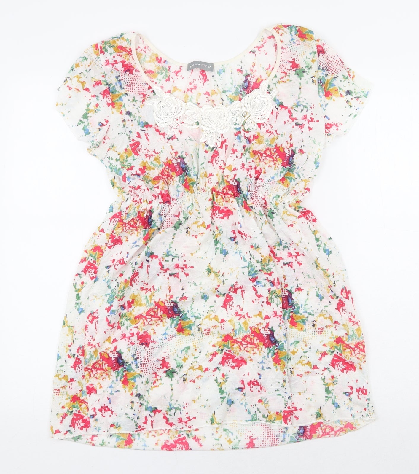 Womens UK Size 12 Per Una Multicoloured Basic Blouse