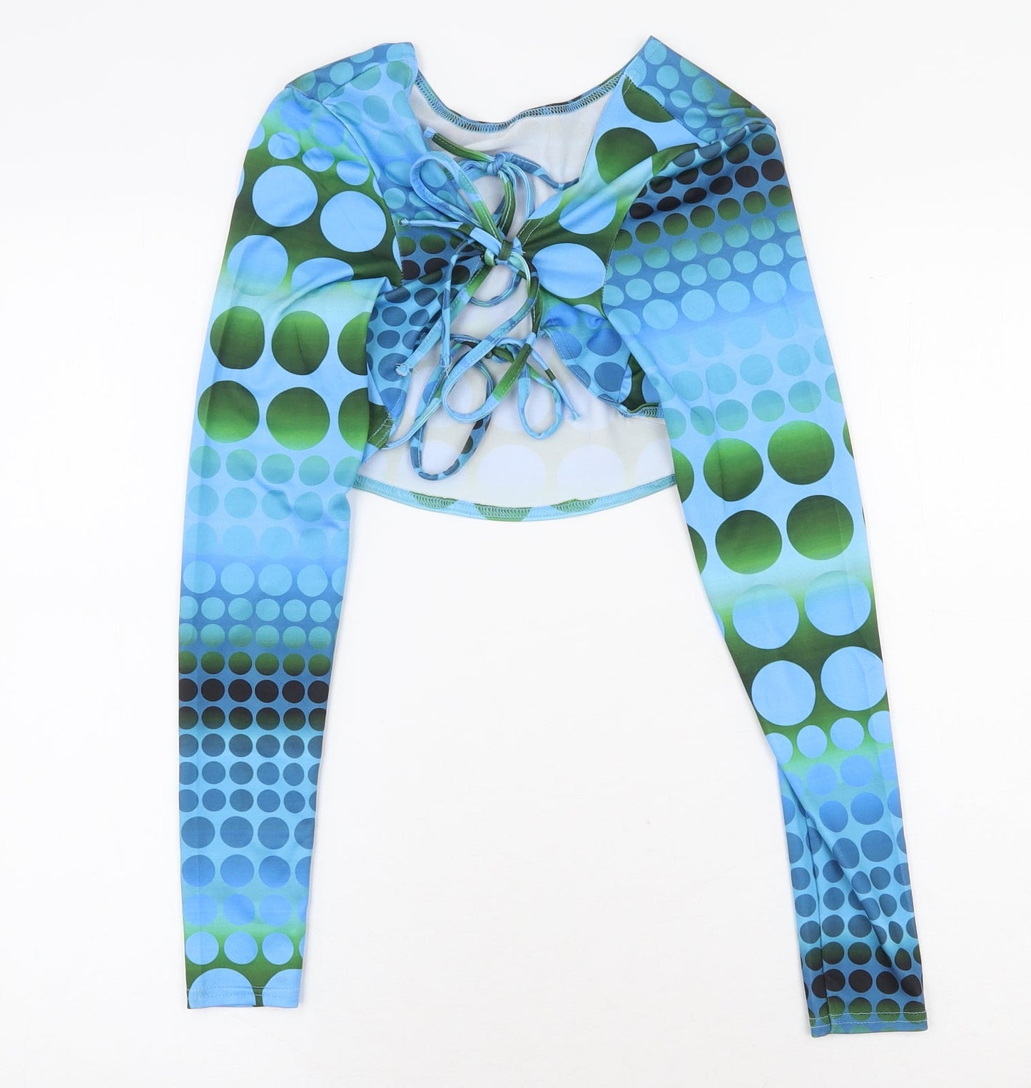 Womens UK Size 8 PRETTYLITTLETHING Blue Cropped T-Shirt