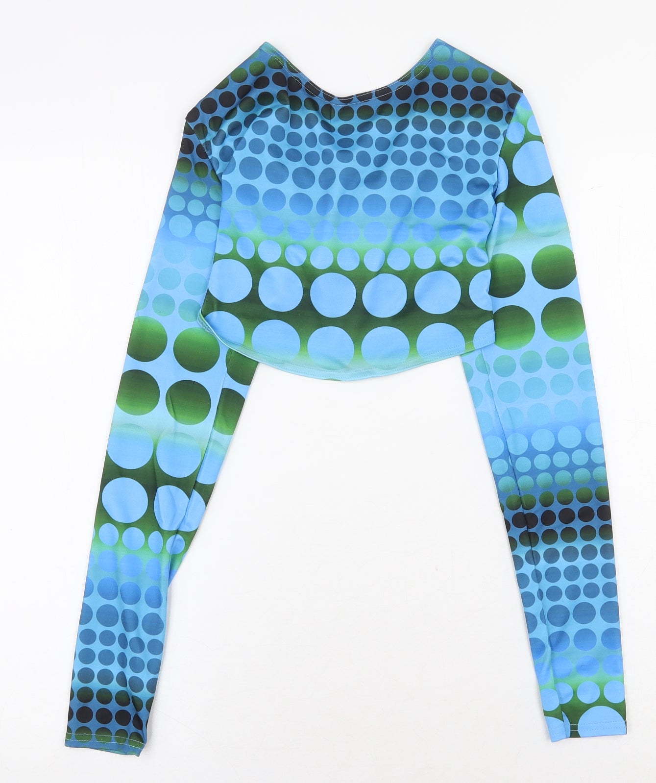 Womens UK Size 8 PRETTYLITTLETHING Blue Cropped T-Shirt