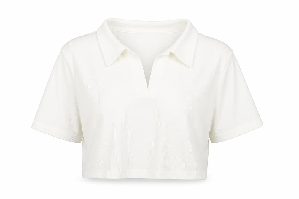 Womens UK Size L SheIn White Cropped T-Shirt