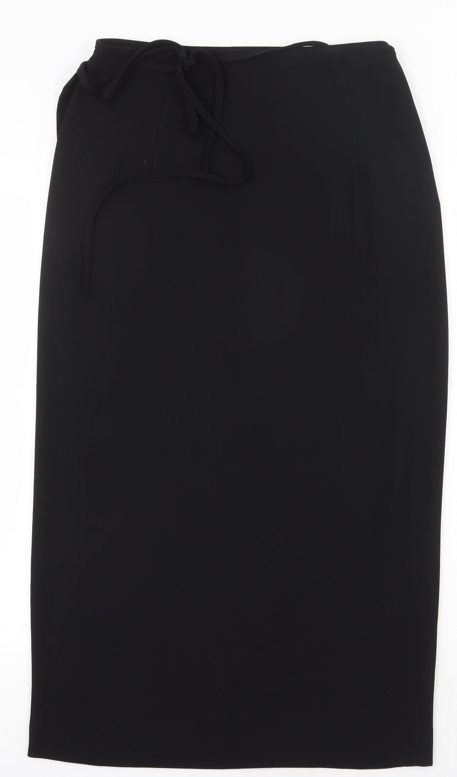 MNG Womens Black Polyester Straight & Pencil Skirt Size L Tie