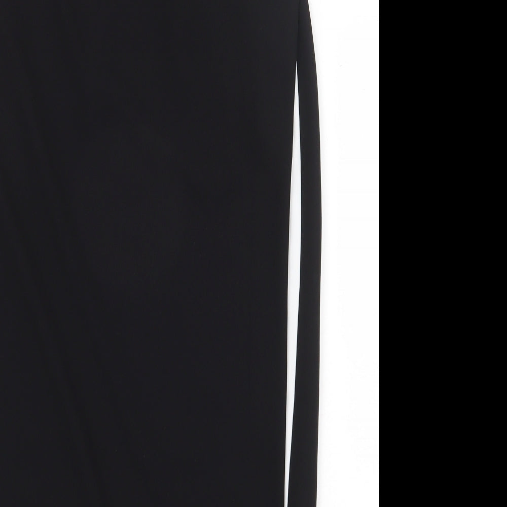 MNG Womens Black Polyester Straight & Pencil Skirt Size L Tie