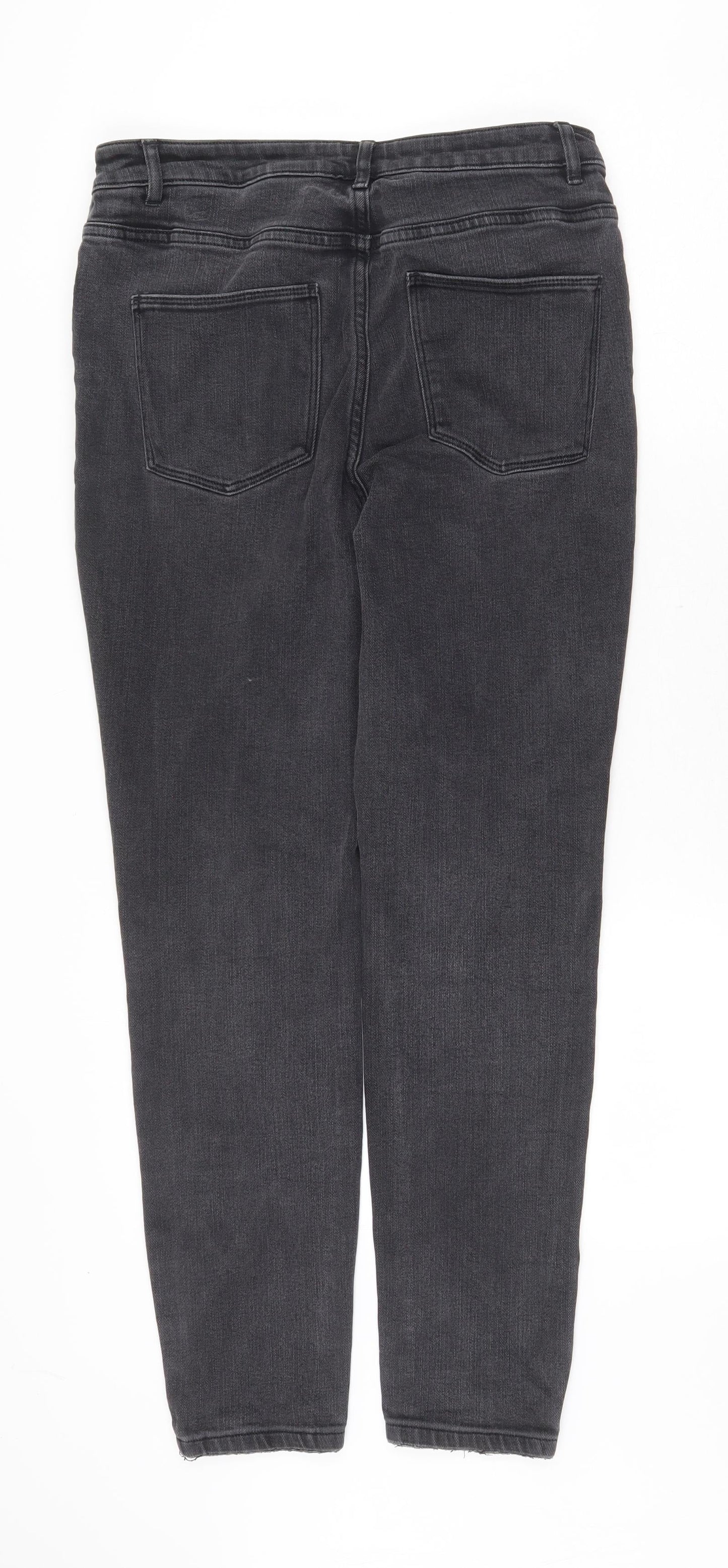 NEXT Womens Grey Cotton Skinny Jeans Size 12 Regular Zip