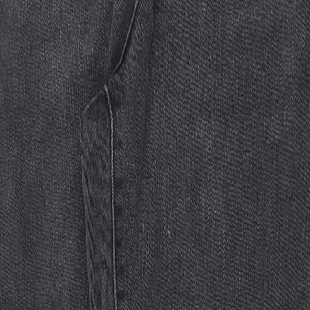 NEXT Womens Grey Cotton Skinny Jeans Size 12 Regular Zip