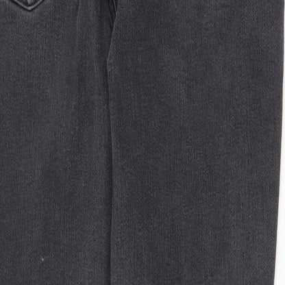 NEXT Womens Grey Cotton Skinny Jeans Size 12 Regular Zip