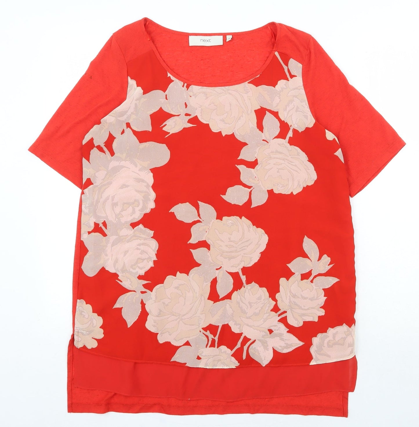 Womens UK Size 14 NEXT Red Basic T-Shirt