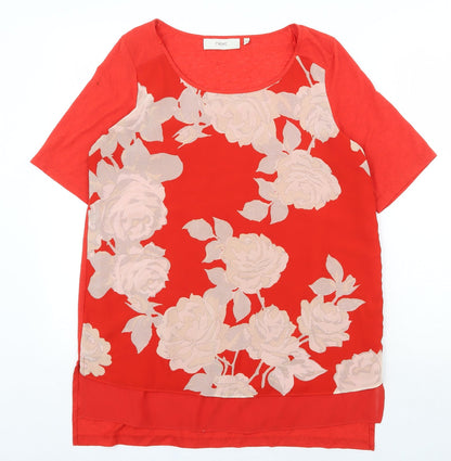 Womens UK Size 14 NEXT Red Basic T-Shirt