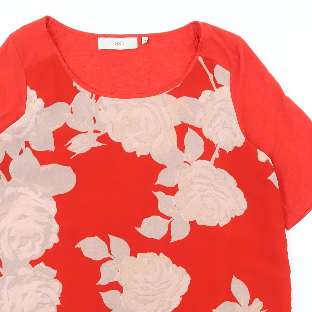 Womens UK Size 14 NEXT Red Basic T-Shirt