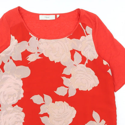 Womens UK Size 14 NEXT Red Basic T-Shirt