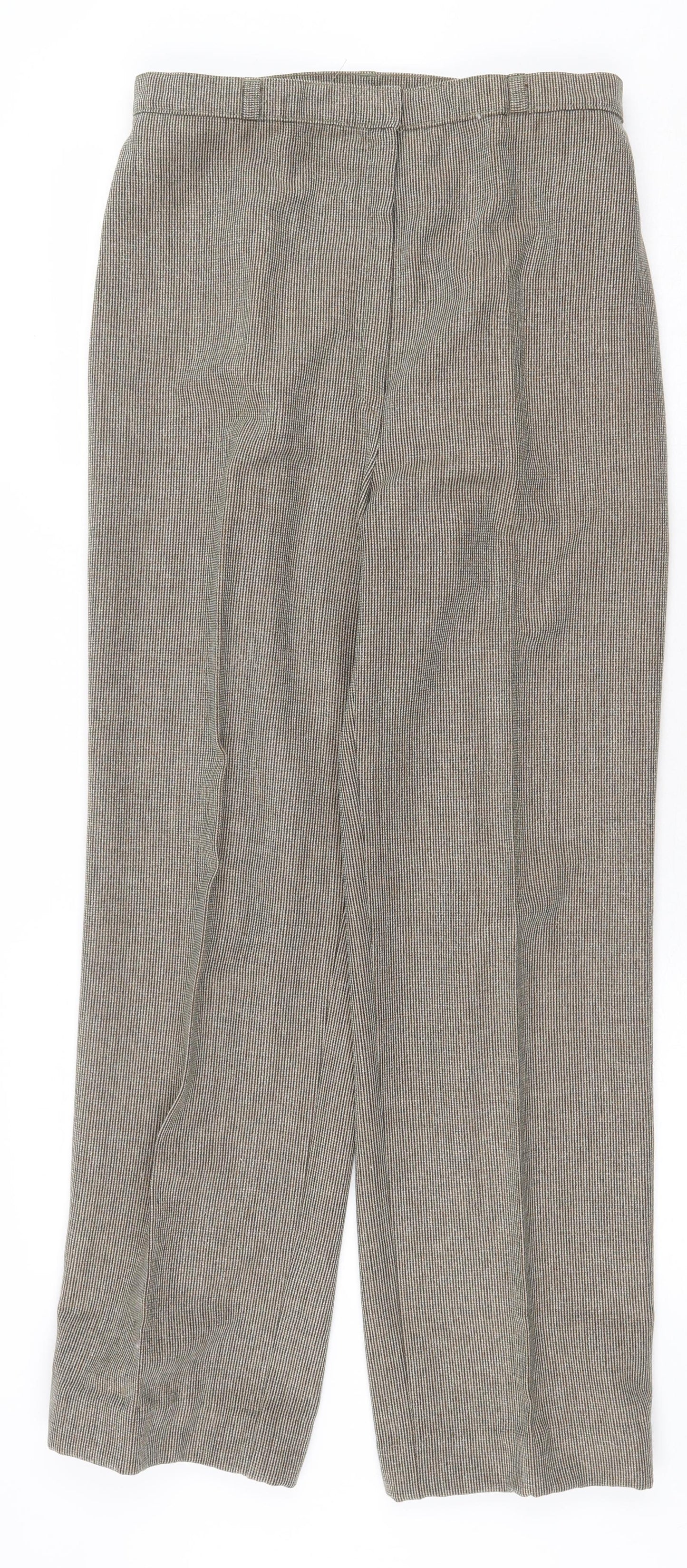 St Michael Womens Brown Polyester Trousers Size 16 Regular Zip