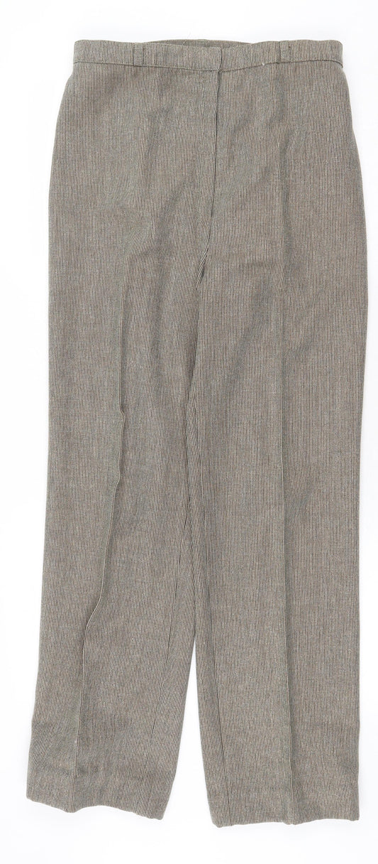 St Michael Womens Brown Polyester Trousers Size 16 Regular Zip