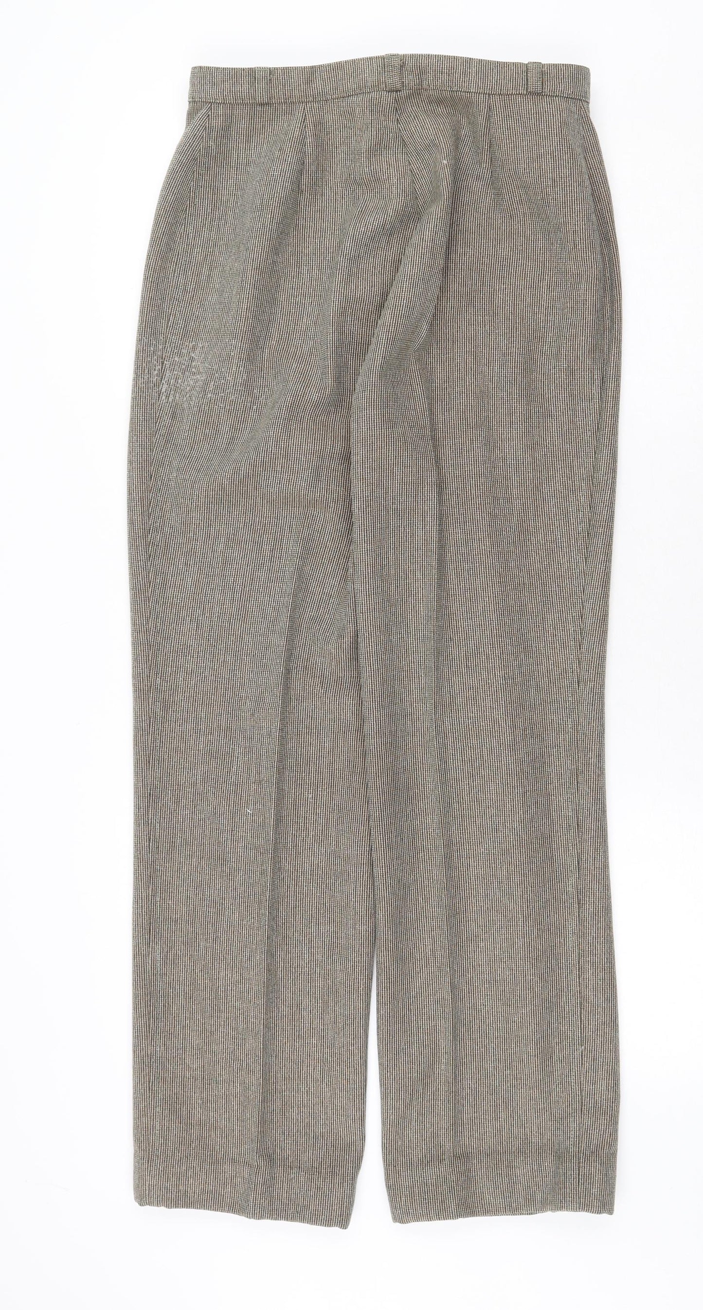 St Michael Womens Brown Polyester Trousers Size 16 Regular Zip