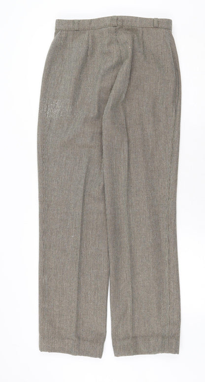 St Michael Womens Brown Polyester Trousers Size 16 Regular Zip