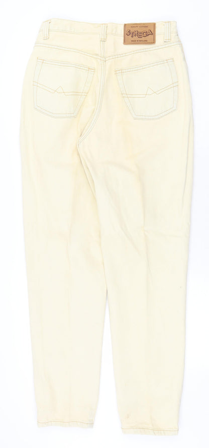 Strega Womens Beige Polyester Straight Jeans Size 14 Regular Zip