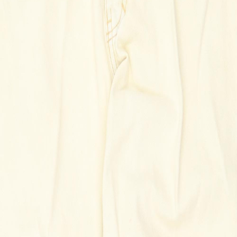 Strega Womens Beige Polyester Straight Jeans Size 14 Regular Zip