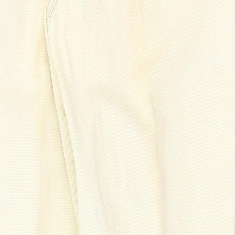 Strega Womens Beige Polyester Straight Jeans Size 14 Regular Zip