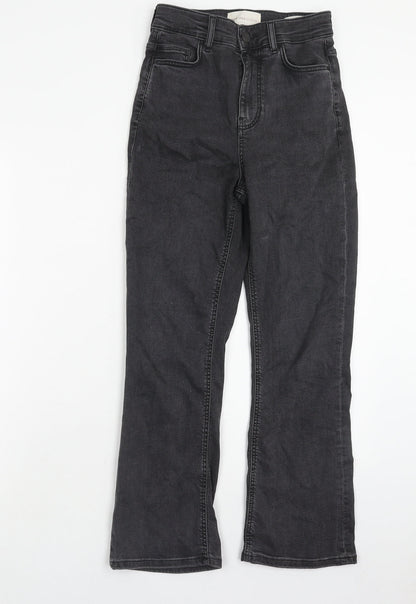 Womens UK Size 6 Marks and Spencer Regular Fit Flared Black Jeans