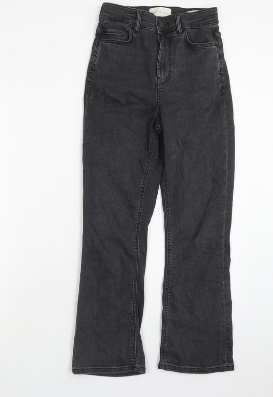 Womens UK Size 6 Marks and Spencer Regular Fit Flared Black Jeans