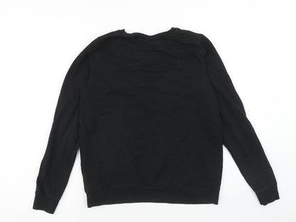 Atmosphere Womens Black Cotton Pullover Sweatshirt Size 8 Pullover