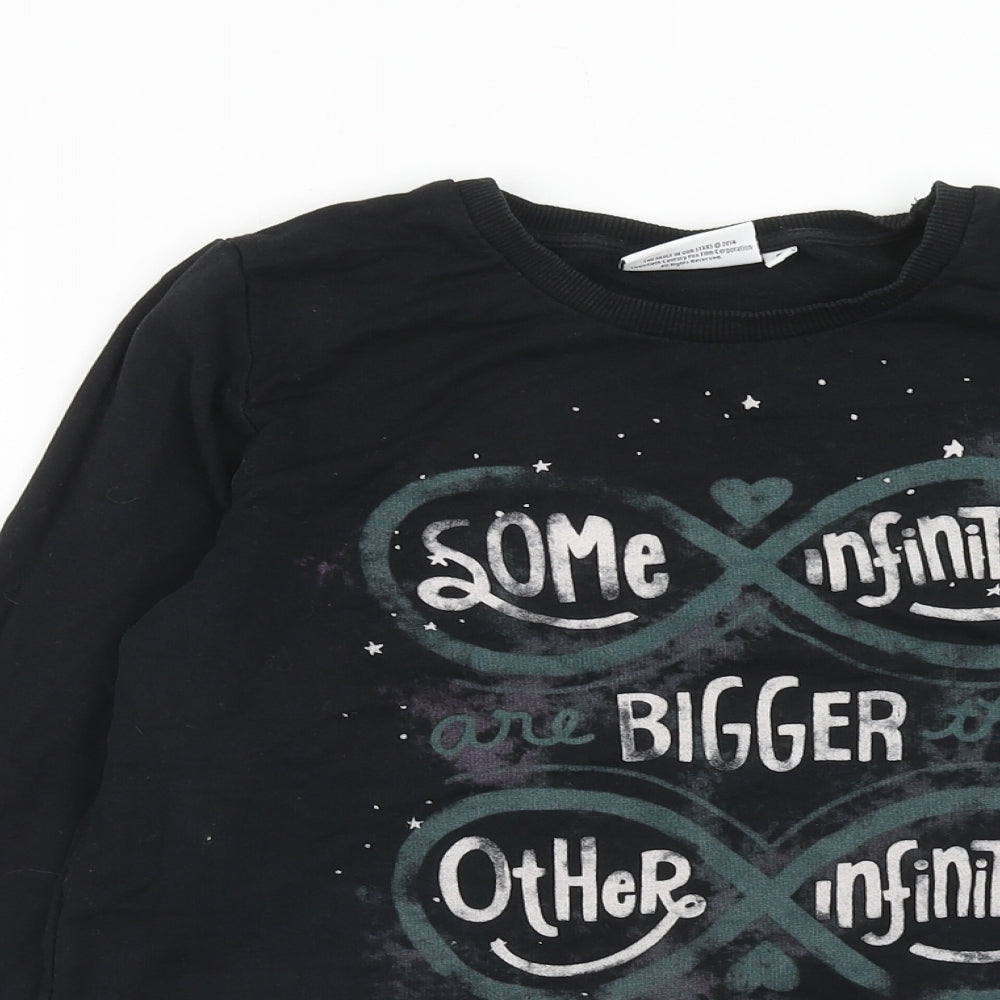 Atmosphere Womens Black Cotton Pullover Sweatshirt Size 8 Pullover