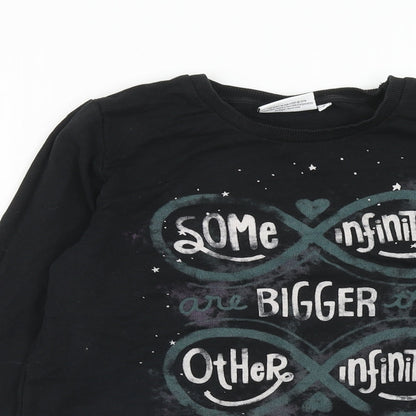 Atmosphere Womens Black Cotton Pullover Sweatshirt Size 8 Pullover