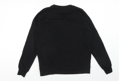 New Look Womens Black Cotton Pullover Sweatshirt Size S Pullover