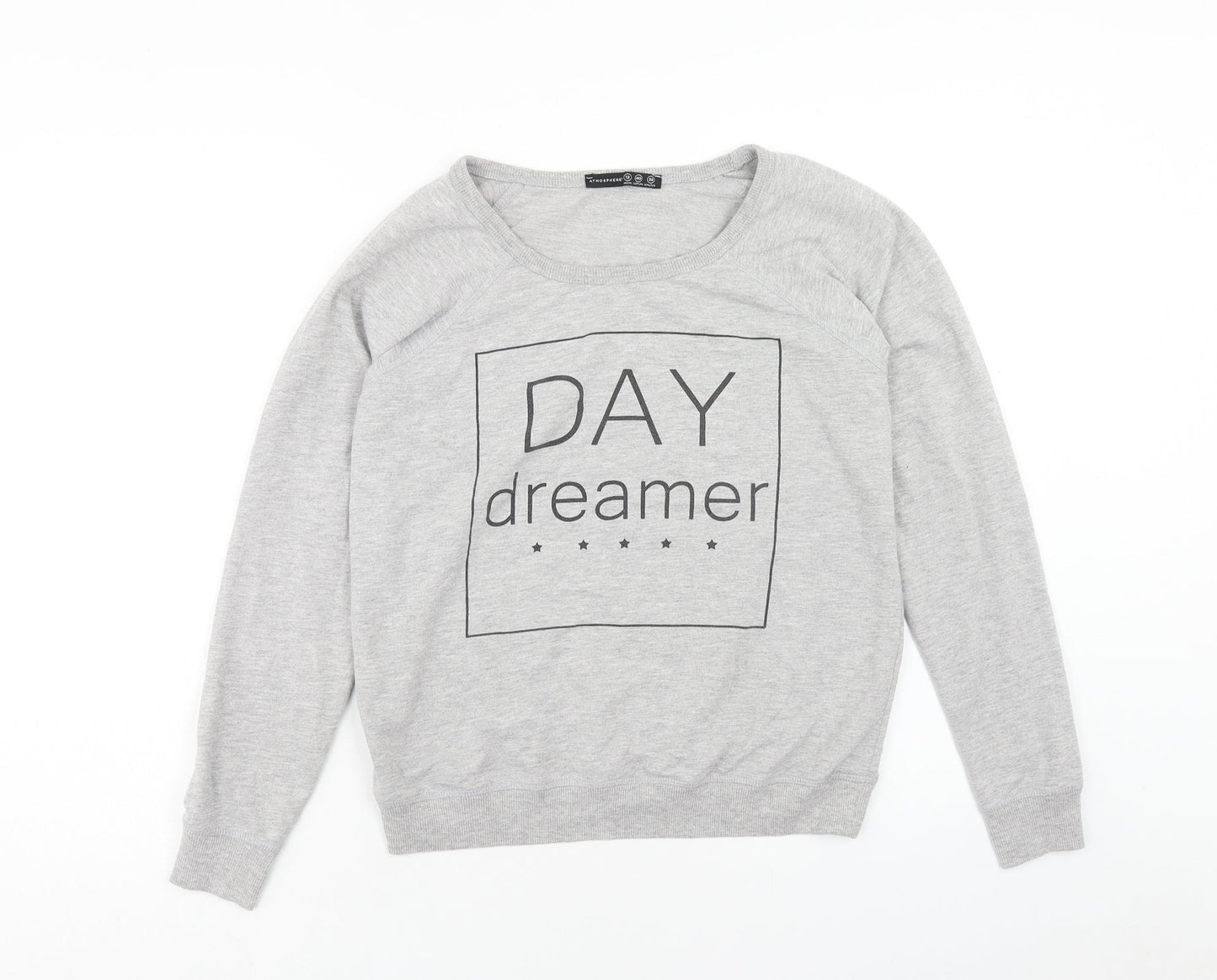 Atmosphere Womens Grey Polyester Pullover Sweatshirt Size 12 Pullover - Day Dreamer