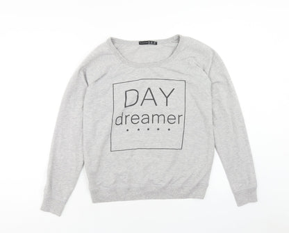Atmosphere Womens Grey Polyester Pullover Sweatshirt Size 12 Pullover - Day Dreamer