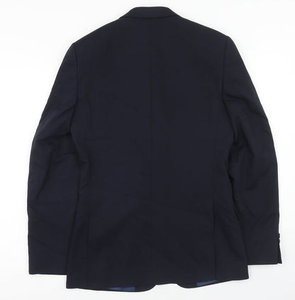 Marks and Spencer Mens Blue Wool Jacket Blazer Size 36