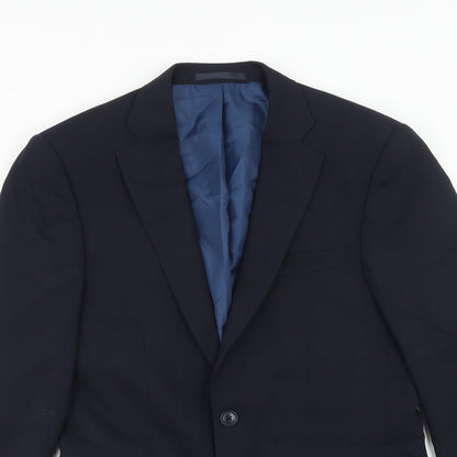 Marks and Spencer Mens Blue Wool Jacket Blazer Size 36