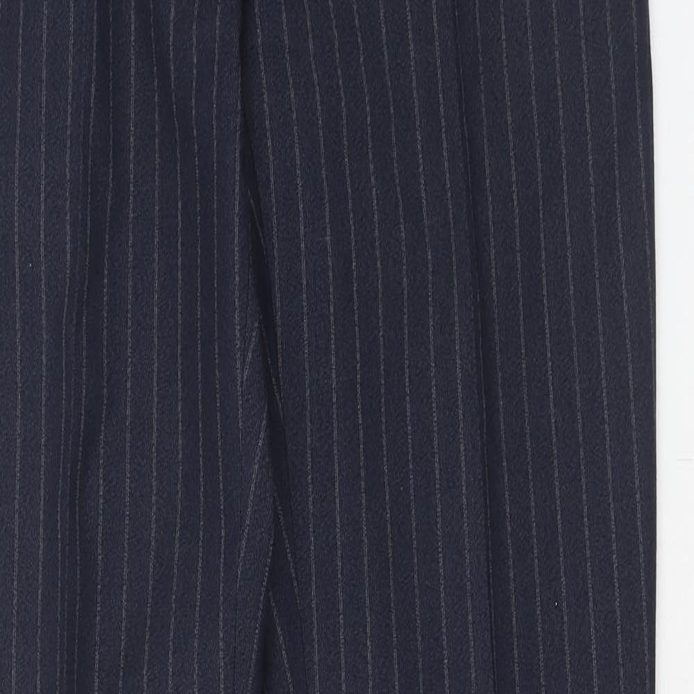 NEXT Mens Blue Striped Polyester Dress Pants Trousers Size 30 in L33 in Regular Zip