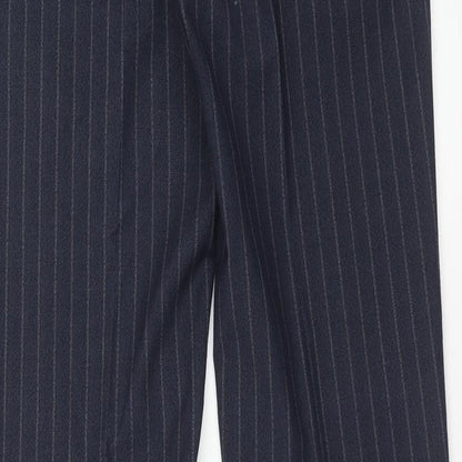 NEXT Mens Blue Striped Polyester Dress Pants Trousers Size 30 in L33 in Regular Zip