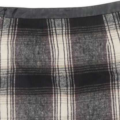 F&F Womens Multicoloured Plaid Polyester A-Line Skirt Size 12 Zip