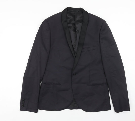 Mens UK Size 40 Topman Regular Blue Suit Jacket