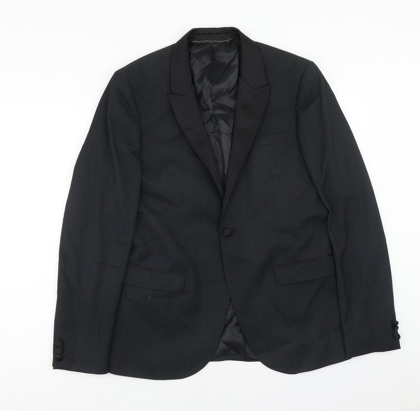 Mens UK Size 40 Topman Regular Black Suit Jacket