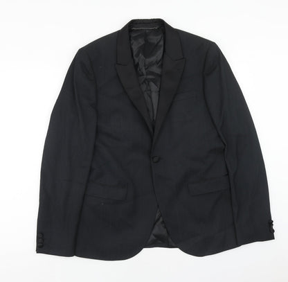 Mens UK Size 40 Topman Regular Black Suit Jacket