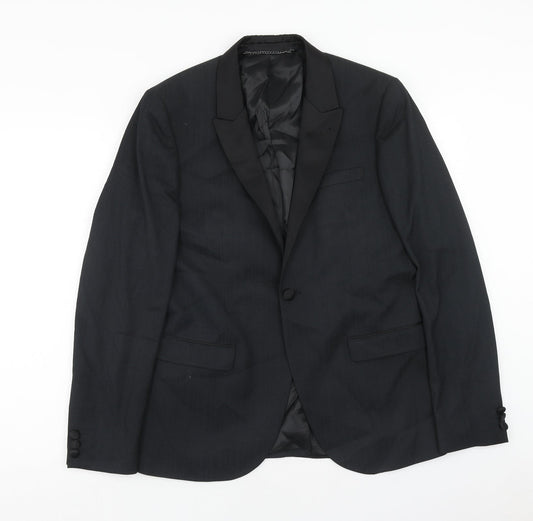 Mens UK Size 40 Topman Regular Black Suit Jacket
