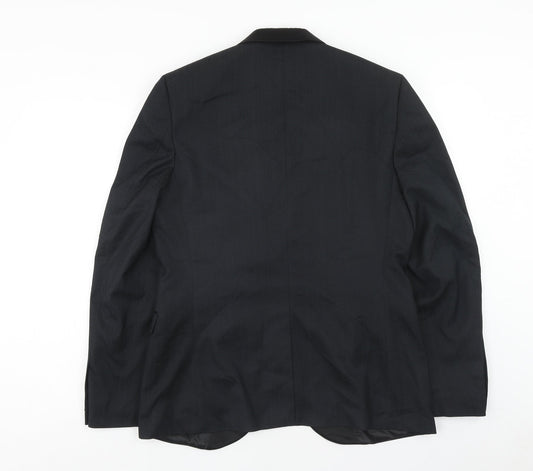 Mens UK Size 40 Topman Regular Black Suit Jacket