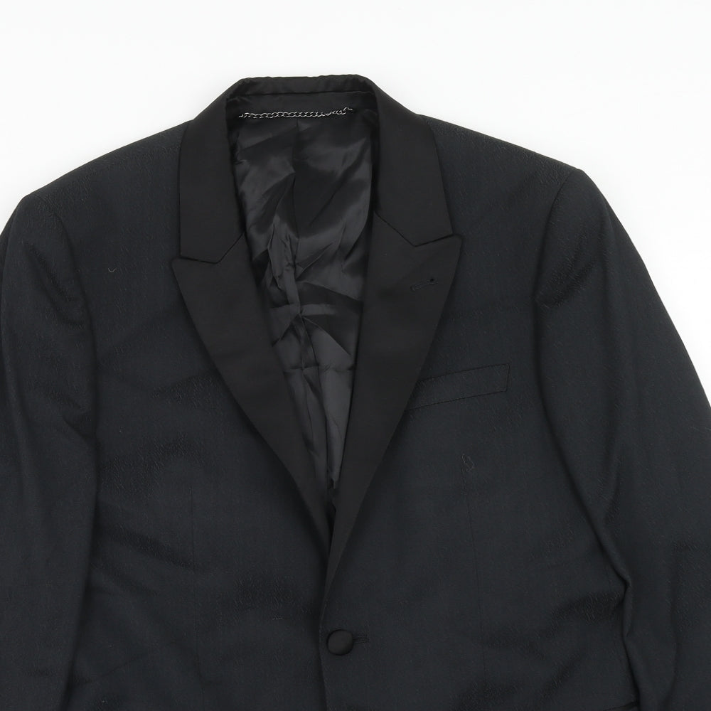 Mens UK Size 40 Topman Regular Black Suit Jacket