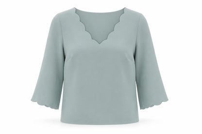 Womens UK Size 8 H&M Blue Basic Blouse