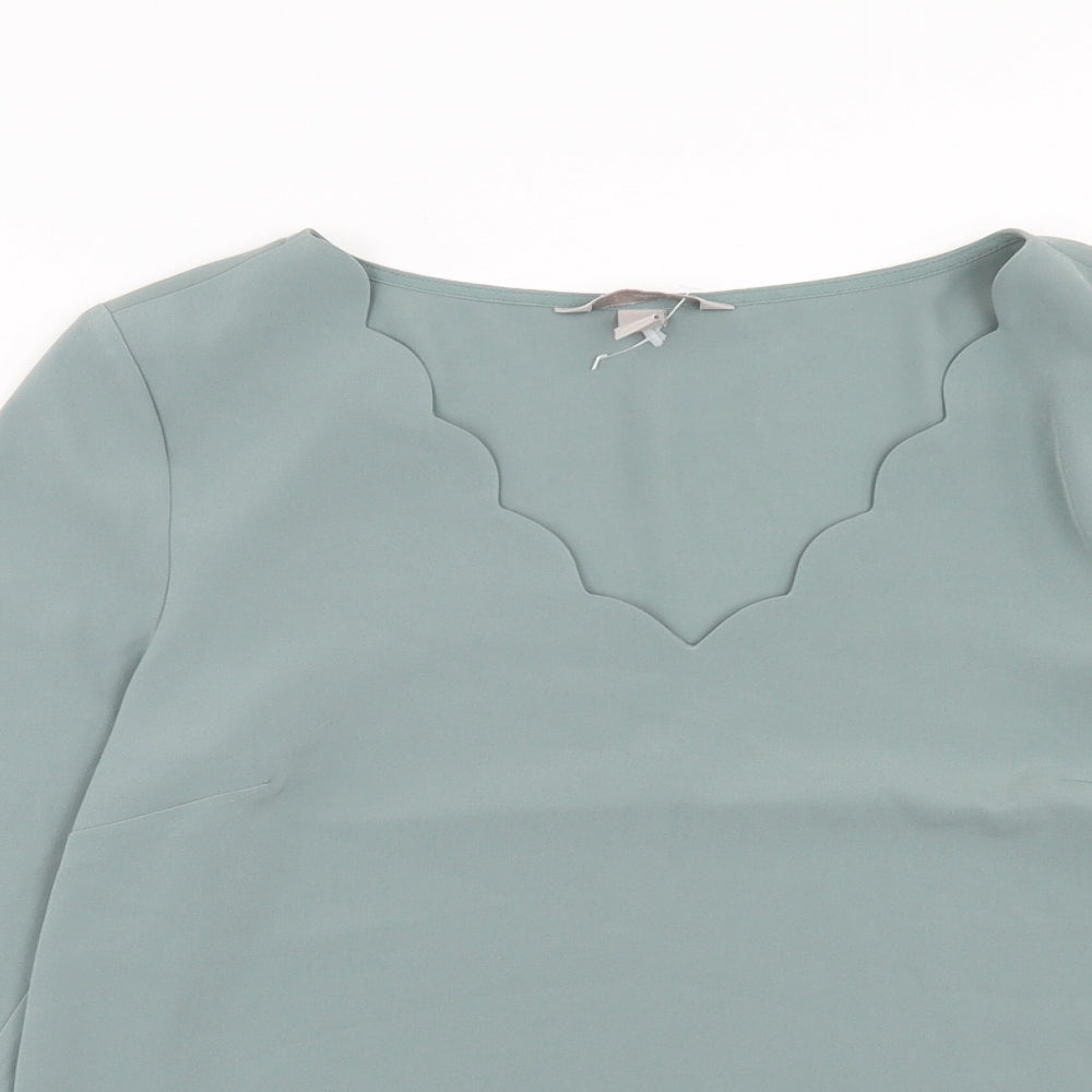 Womens UK Size 8 H&M Blue Basic Blouse