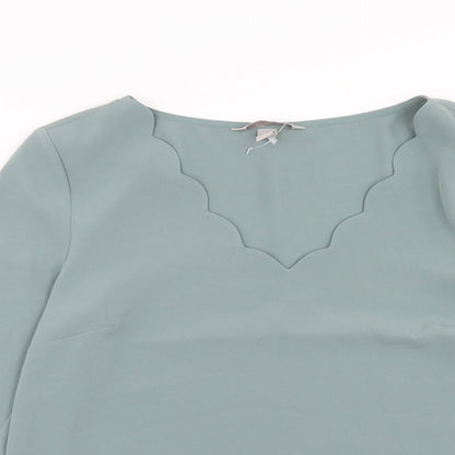 Womens UK Size 8 H&M Blue Basic Blouse