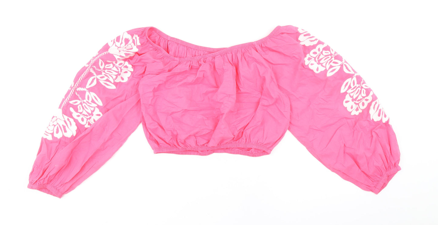 Womens UK Size 12 Marks and Spencer Pink Cropped Tank