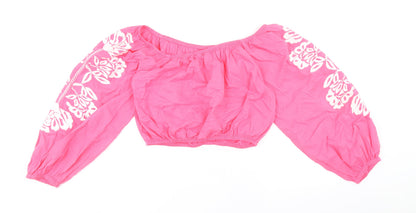 Womens UK Size 12 Marks and Spencer Pink Cropped Tank