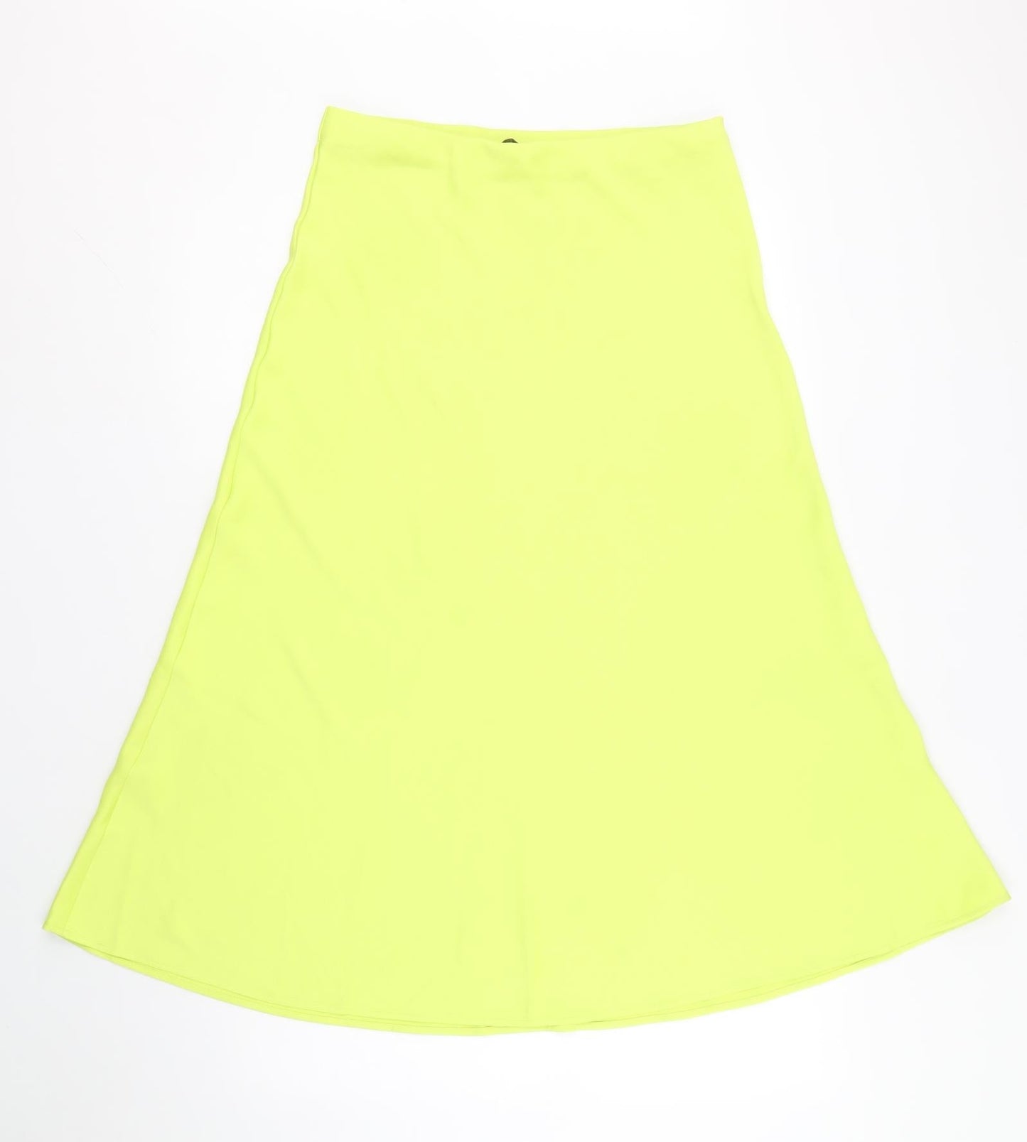 Marks and Spencer Womens Green Polyester Flare Skirt Size 10