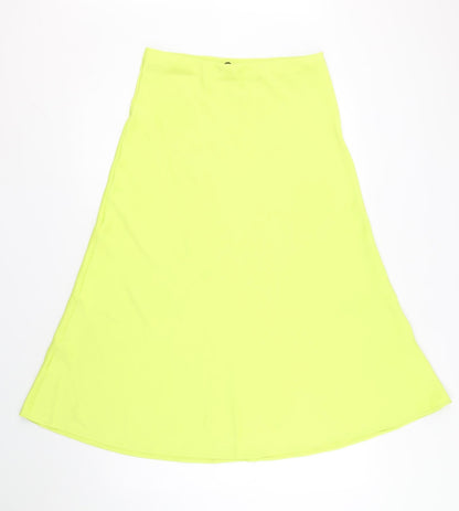 Marks and Spencer Womens Green Polyester Flare Skirt Size 10