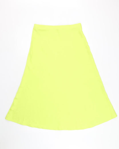 Marks and Spencer Womens Green Polyester Flare Skirt Size 10