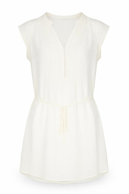 H&M Womens Ivory Polyester Shift Size 12 V-Neck Button