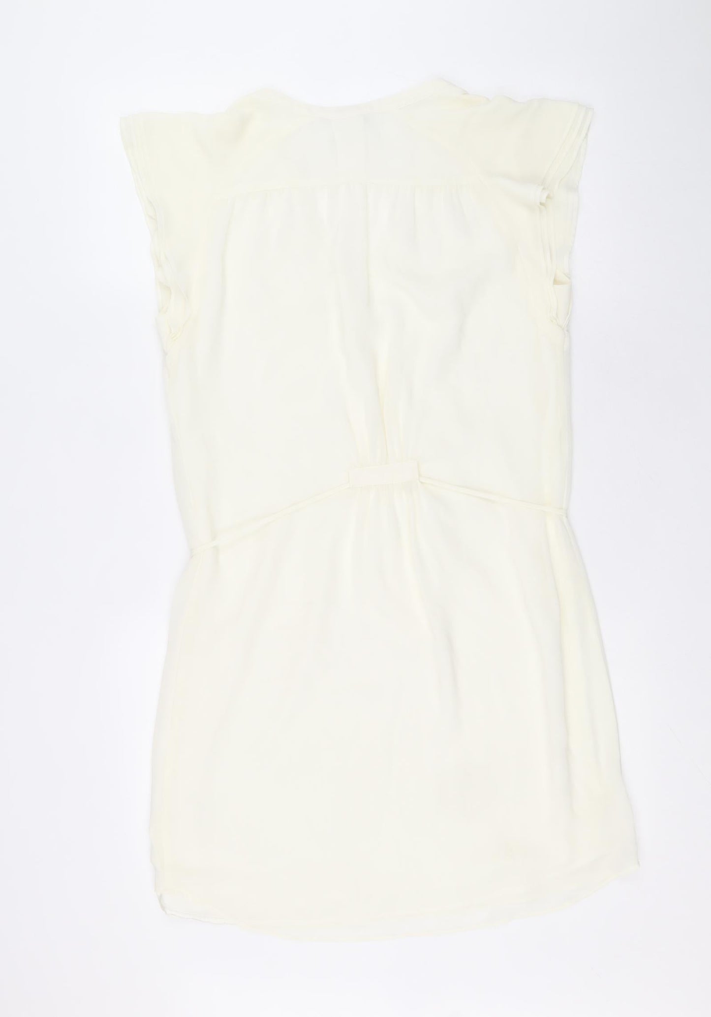 H&M Womens Ivory Polyester Shift Size 12 V-Neck Button